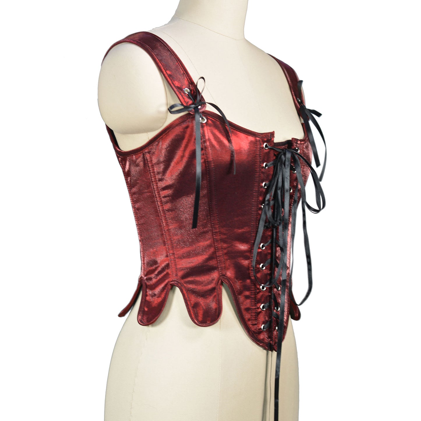 Plus Size Wedding Satin Crimson Dress