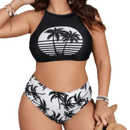 Plus Size Patterned Bikini Swimwear Set for Women - Plus Size Clothing