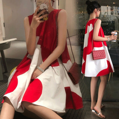 Plus Size Maternity Summer Dress Sleeveless - Plus Size Clothing