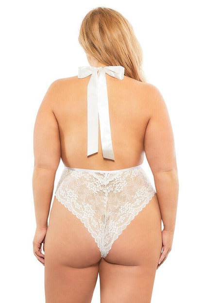 Plus Size Sexy Ice Silk Lace Nightdress - Plus Size XL-4XL - View 5