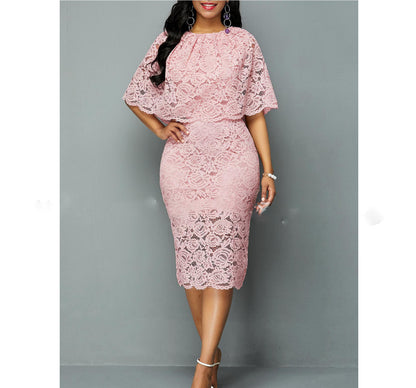 Plus Size African Lace Maxi Dress - Plus Size XL-4XL - View 6