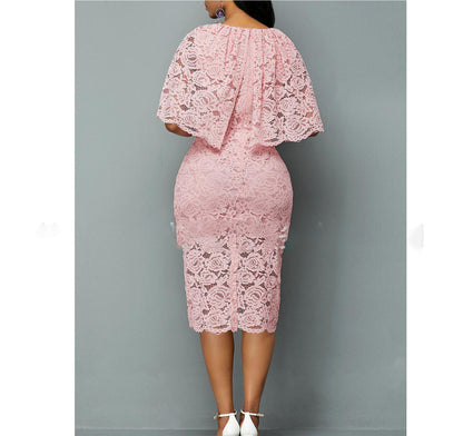 Plus Size African Lace Maxi Dress - Plus Size XL-4XL - View 4
