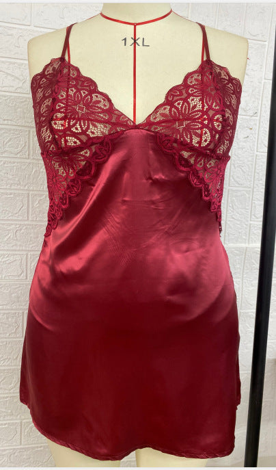 Plus Size Sexy Lace Suspender Skirt Lingerie - Plus Size XL-4XL - View 2