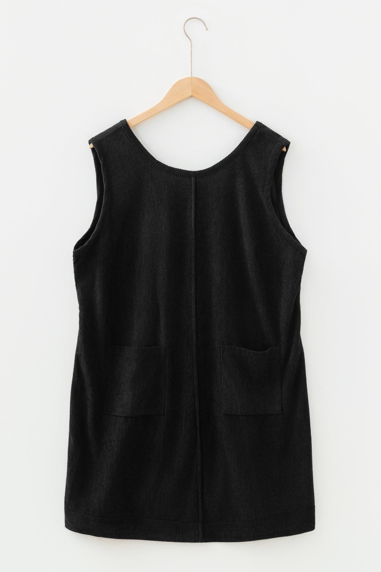 Plus Size Corduroy Patch Pocket Mini Dress
