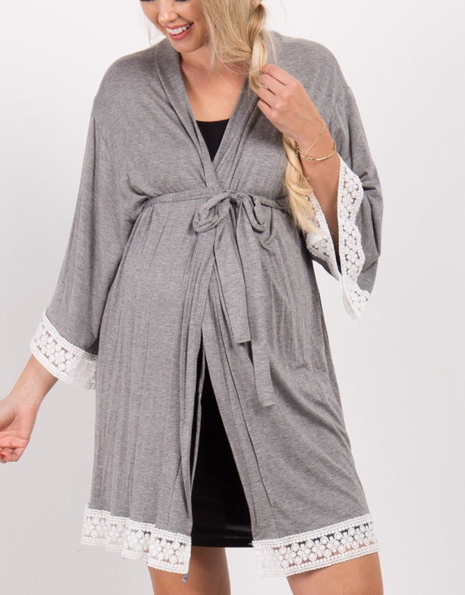 Plus Size Lace Cardigan with 3/4 Sleeves