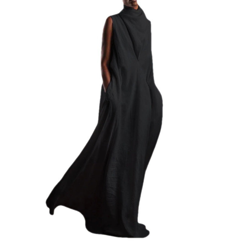 Sleeveless Wrap Maxi Dress