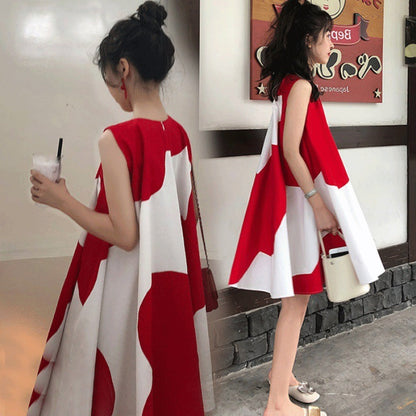 Plus Size Maternity Summer Dress Sleeveless - Plus Size Clothing