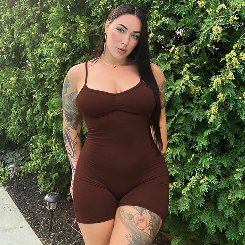 Plus Size Backless Strap Jumpsuit