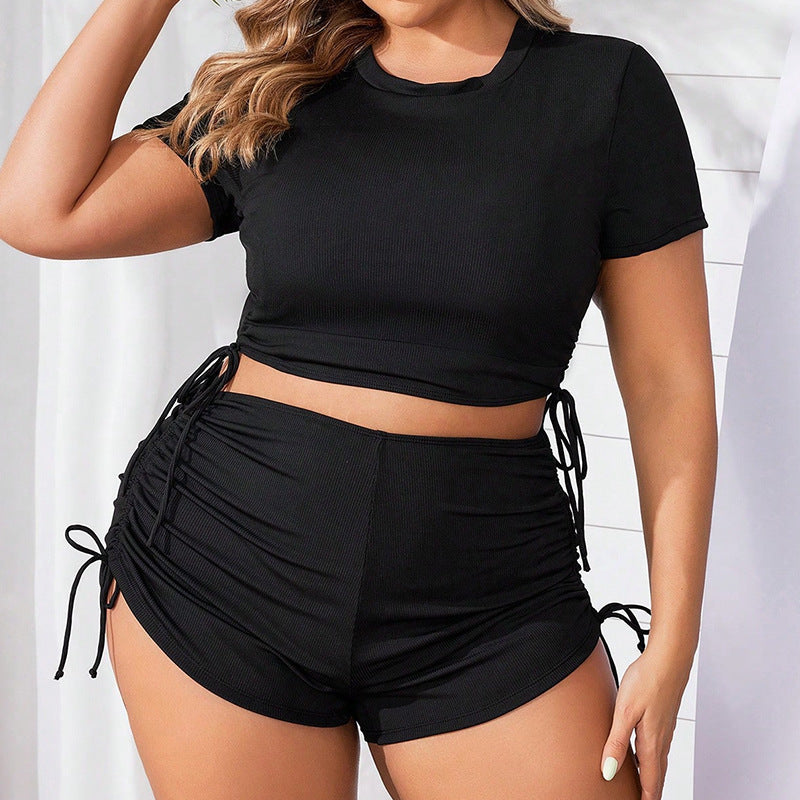 Plus Size Long-Sleeve Bikini Swimsuit Set
