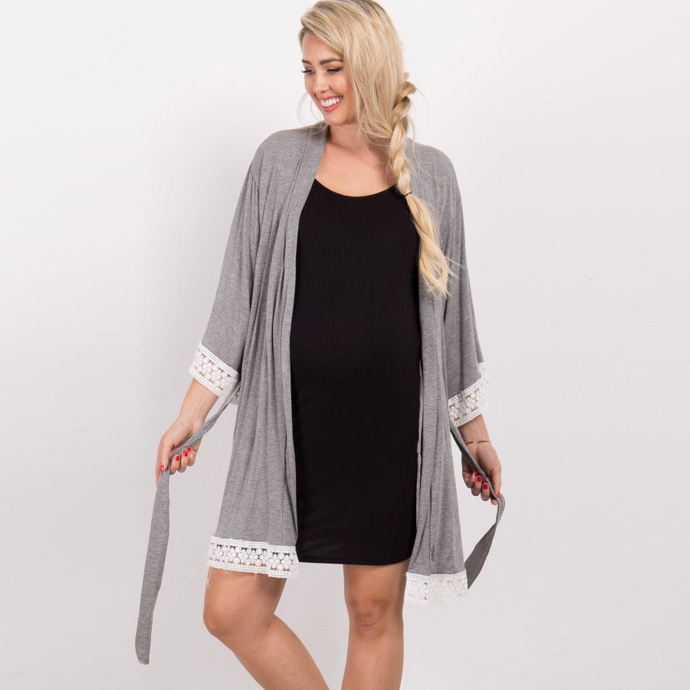 Plus Size Lace Cardigan with 3/4 Sleeves