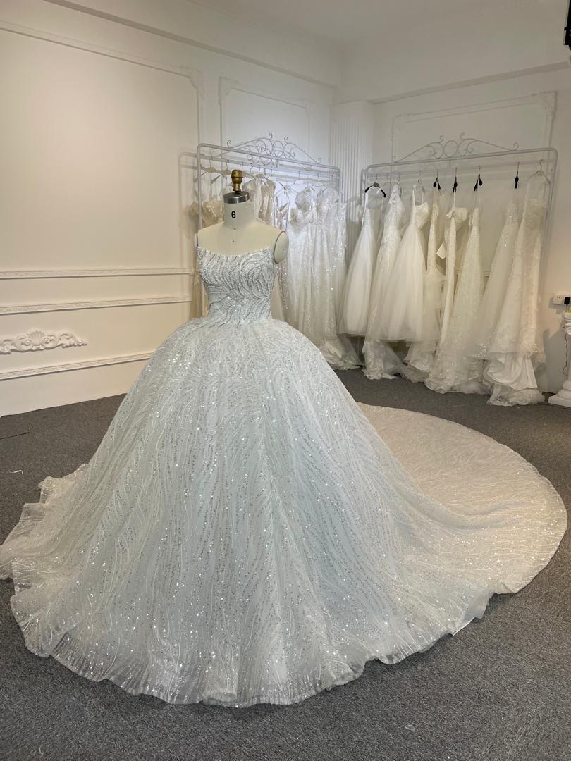 STRAPLESS SEQUINS BEADING BALL GOWN WEDDING DRESS - Plus Size Clothing