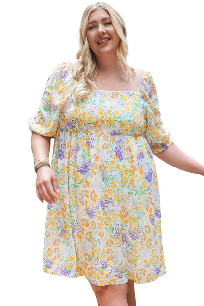 Plus Size Floral Babydoll Dress - Plus Size XL-4XL - View 19