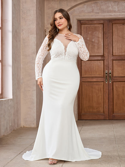 Plus Size Elegant Bridal Gown - Plus Size XL-4XL - View 1