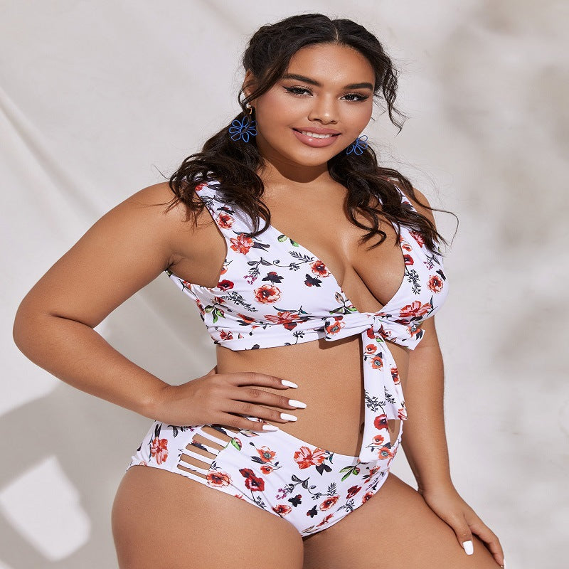 Plus Size Split Swimsuit - Plus Size Clothing