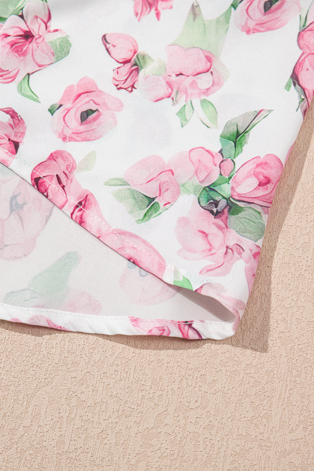 Plus Size Floral Split Neck Mini Dress