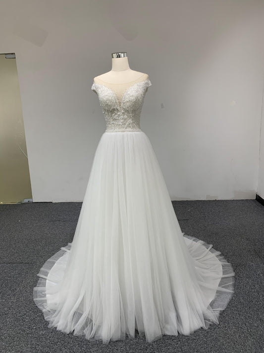 Plus Size A-Line Bridal Tulle Dress - Plus Size XL-4XL