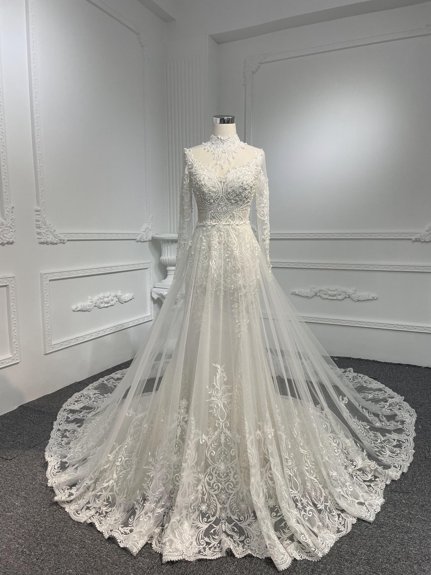 Plus Size Lace Beading Mermaid Dress