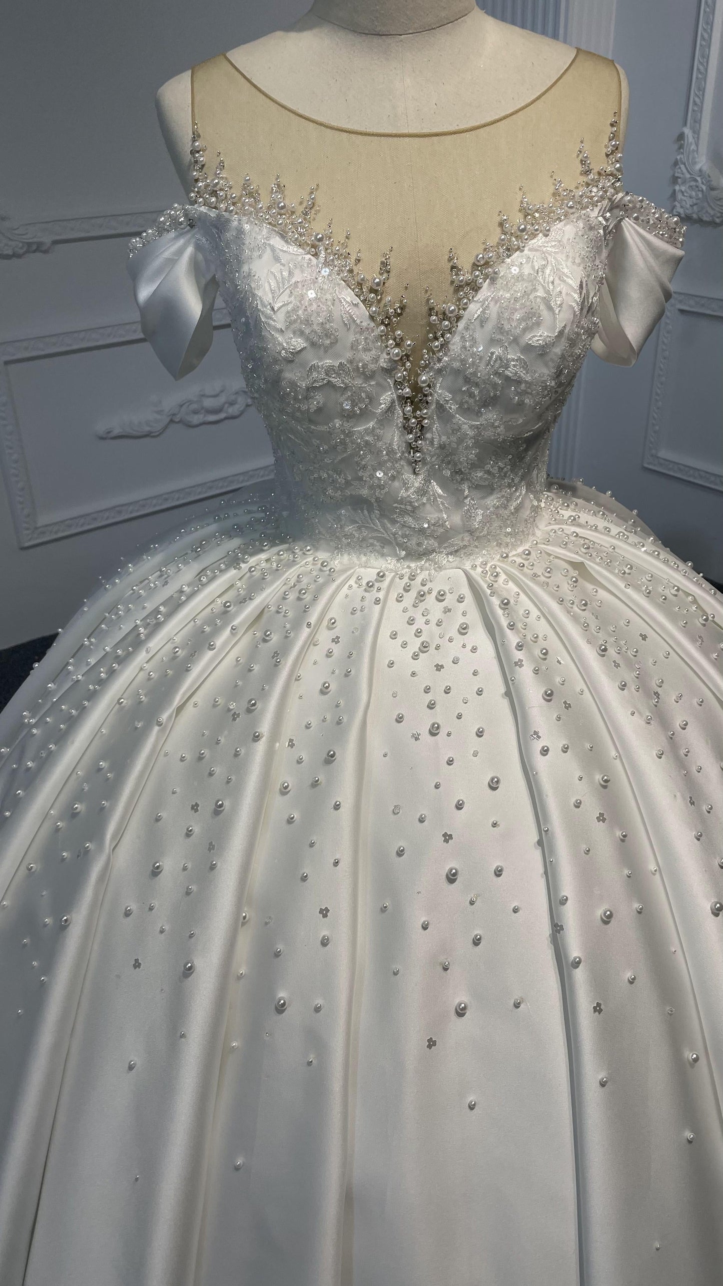 Plus Size Satin Ball Gown with Petticoat