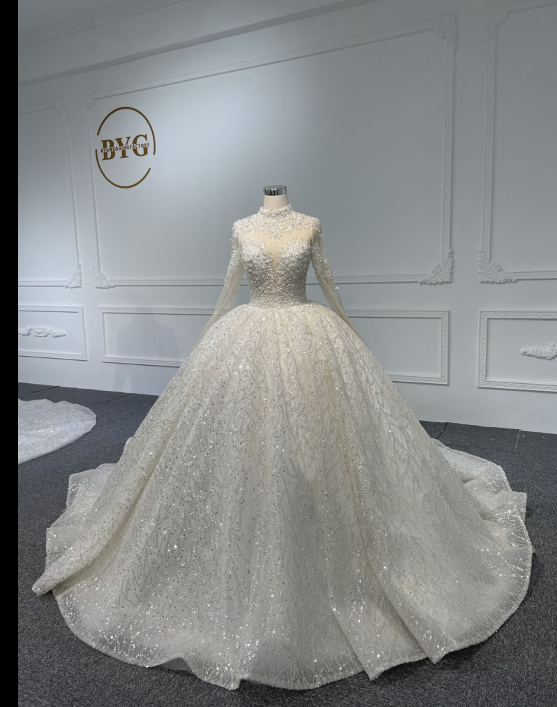Plus Size Luxury Crystal Beading Ball Gown