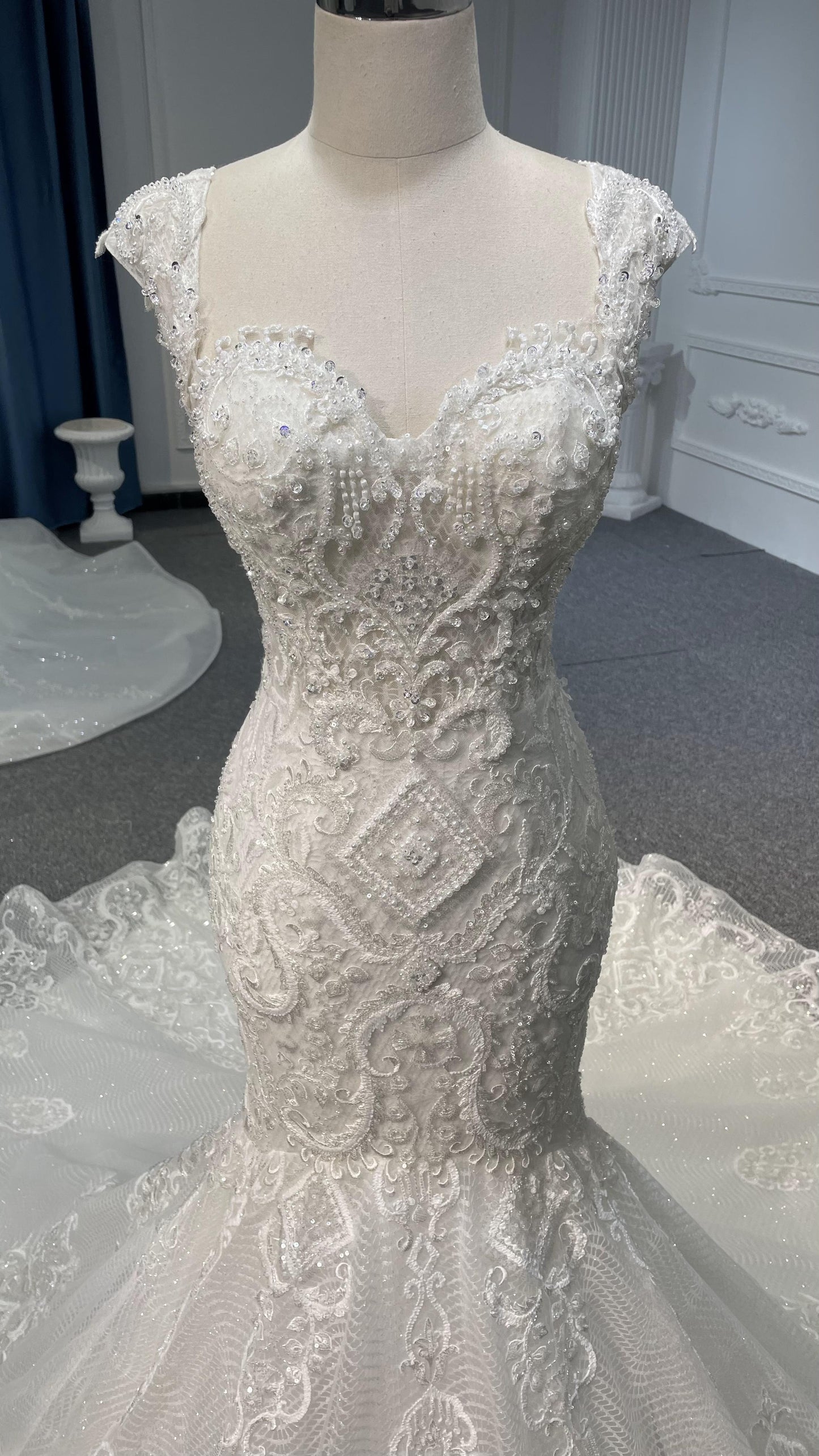 Plus Size Beaded Mermaid Wedding Dress