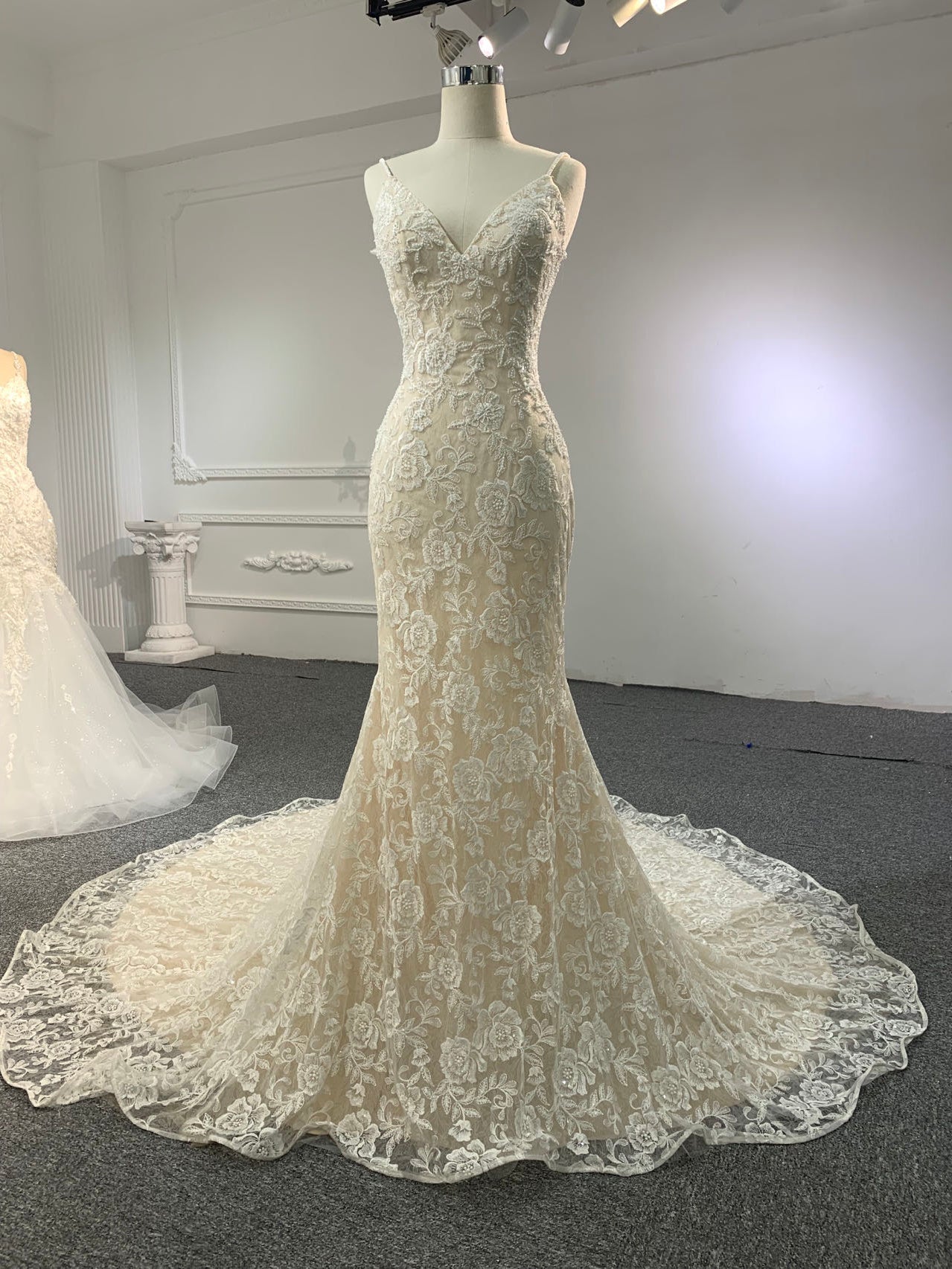 Plus Size Thick Lace Mermaid Dress