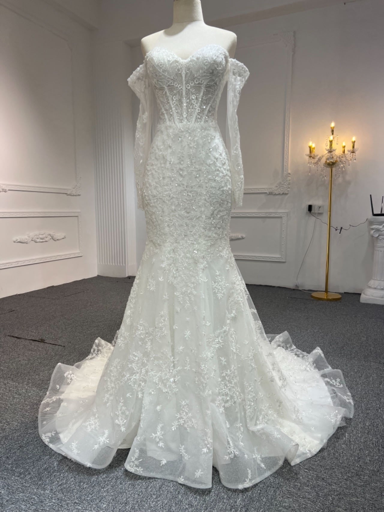 Plus Size Sexy Full Lace Mermaid Dress