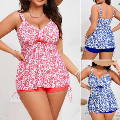 Plus Size Tankini Swimsuit with Skirt - Plus Size Clothing