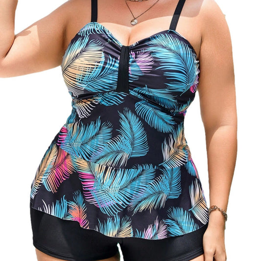 Plus Size Floral Bikini Two-Piece Swimwear