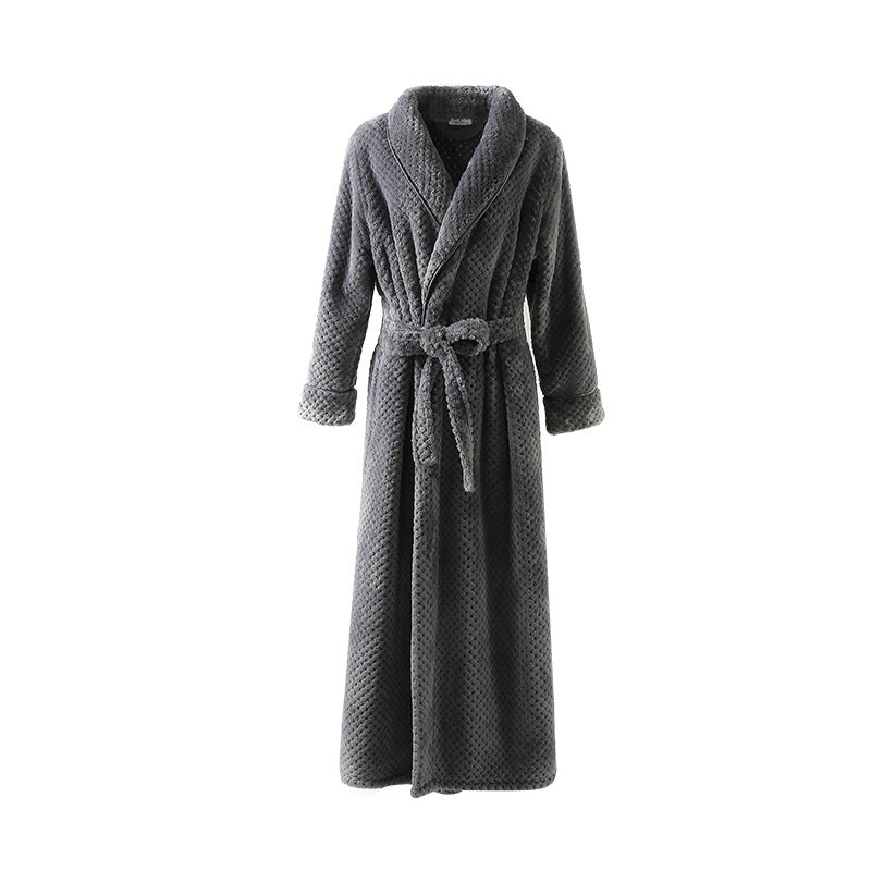 Plus Size Winter Extra Long Flannel Robe