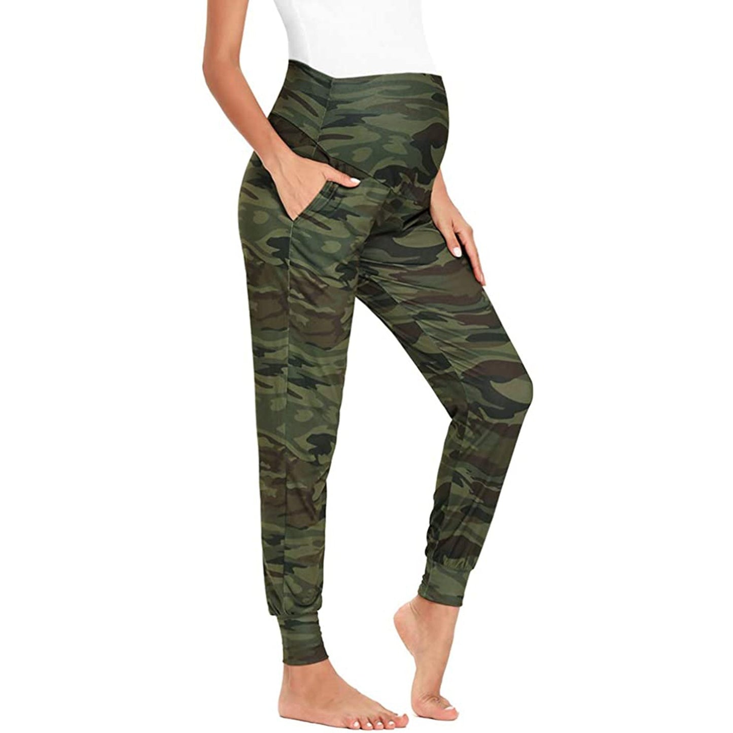 Plus Size Maternity Yoga Pants with Tummy Control