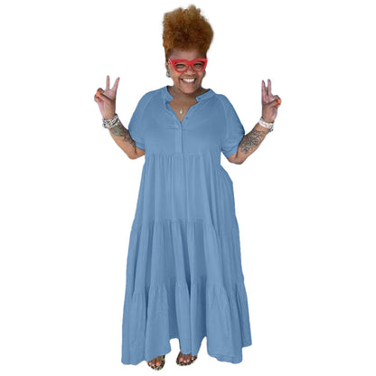 plus-size-casual-button-dress