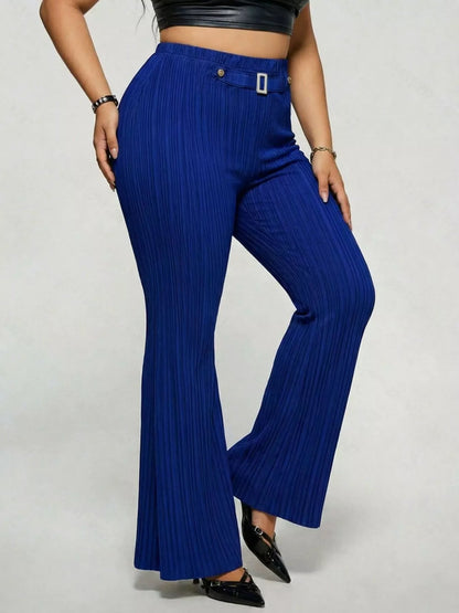 Plus Size High Waist Flare Pants - Plus Size XL-4XL - View 18