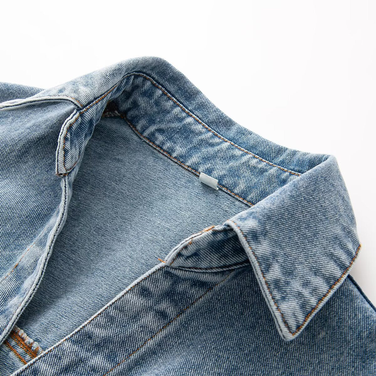Plus Size Long Sleeve Polo Denim Dress