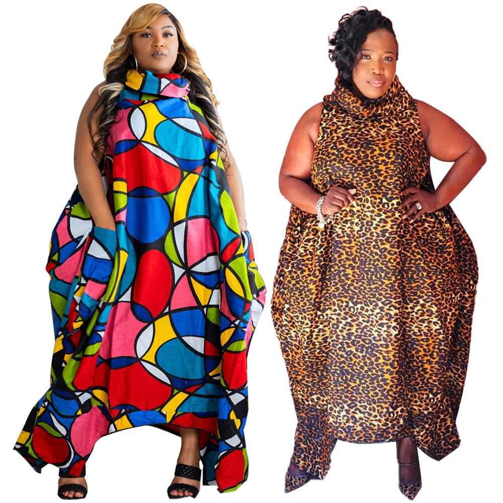 Plus Size Irregular Loose Turtleneck Maxi Dress