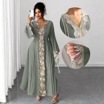 Plus Size Elegant Vintage Lace Maxi Dress - Plus Size XL-4XL - View 4