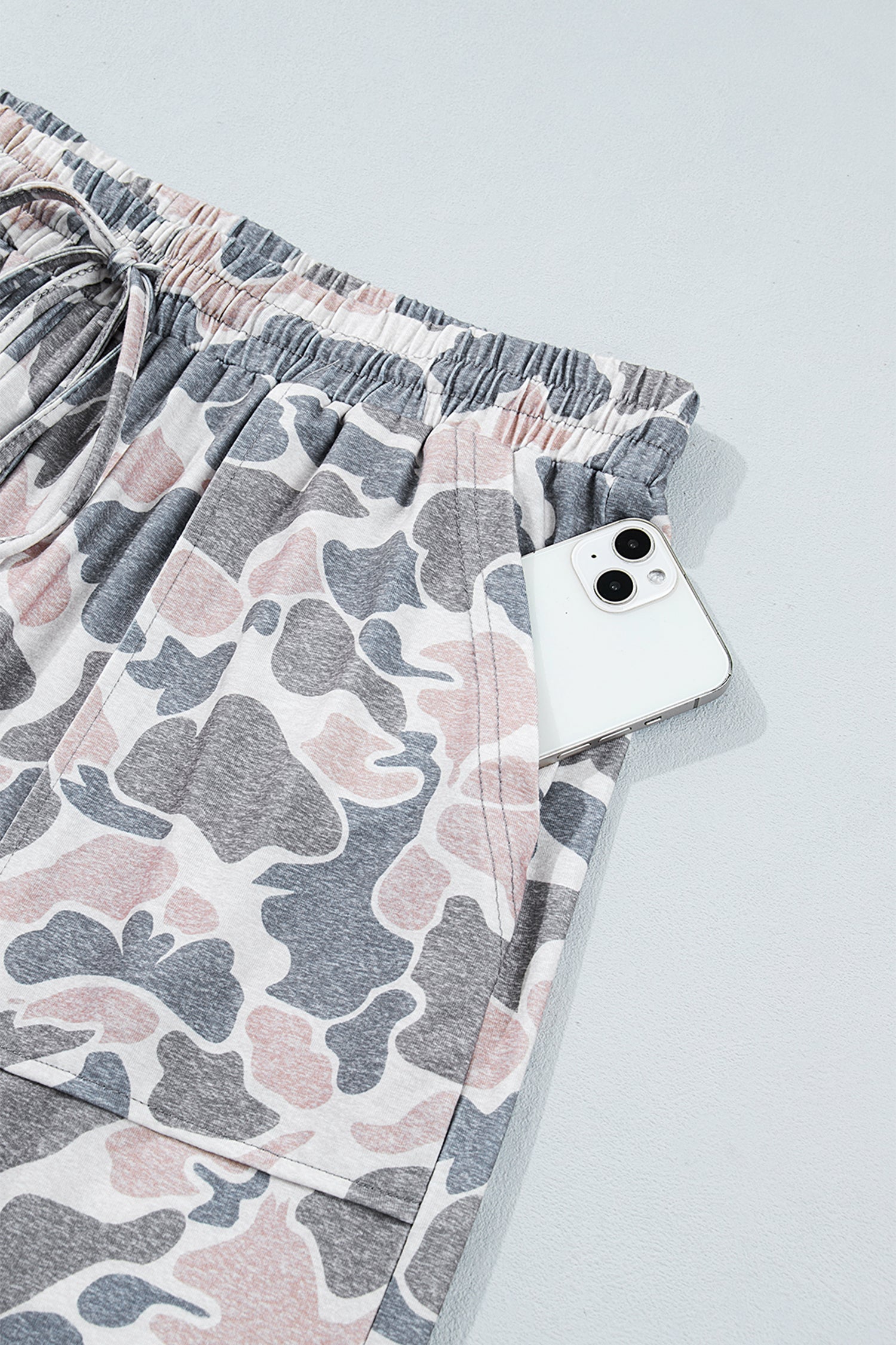Plus Size Camo Print Patch Pocket Ankle Pants - Plus Size Clothing