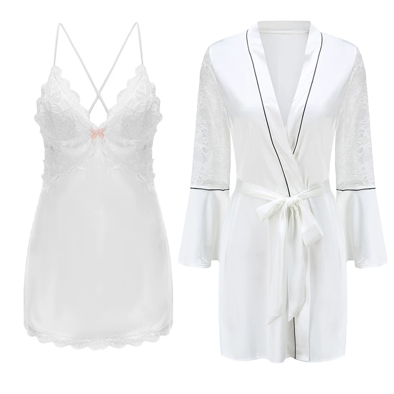 Plus Size Sexy Lace Suspender Nightgown