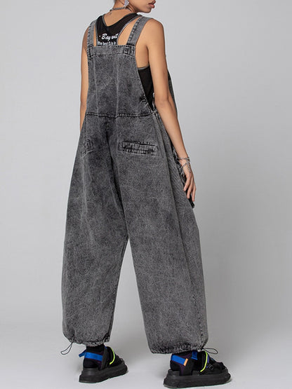 Plus Size Maternity Denim Jumpsuit - Plus Size XL-4XL - View 4