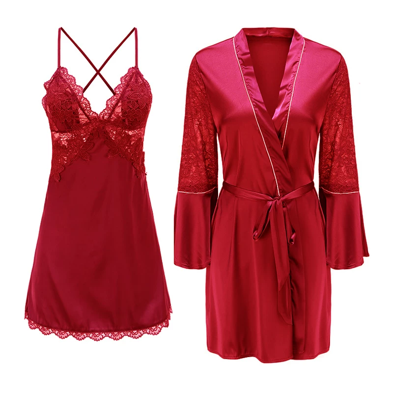 Plus Size Sexy Lace Suspender Nightgown