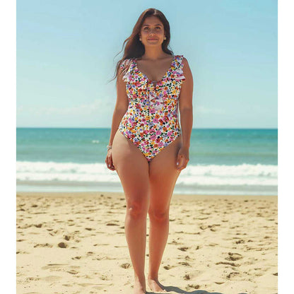 Plus Size Printed One-Piece Swimsuit