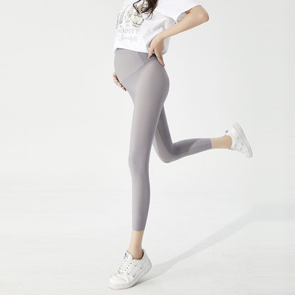 Plus Size Seamless Pregnancy Leggings with Belly Support - Plus Size Clothing