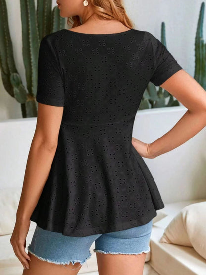 Plus Size Maternity Knit Short Sleeve Top - Plus Size Clothing