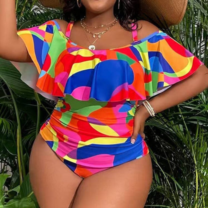 Plus Size Tummy-Control One-Piece Swimsuit - Plus Size Clothing