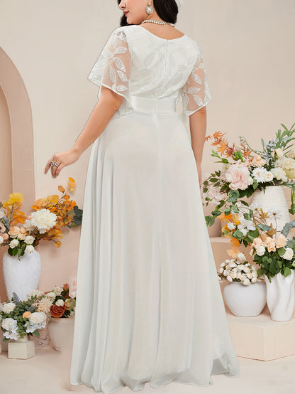 Plus Size Chiffon Wedding Gown - Plus Size XL-4XL - View 2