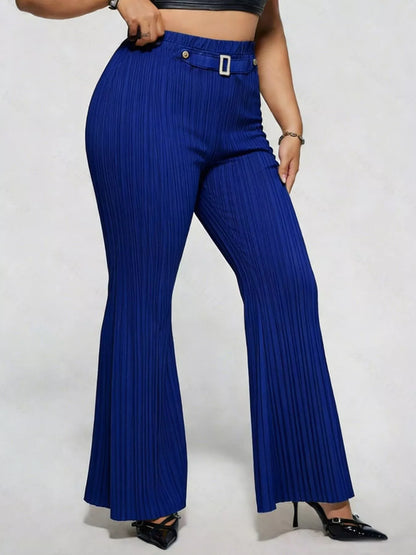 Plus Size High Waist Flare Pants - Plus Size XL-4XL - View 17