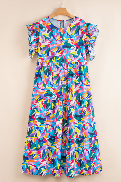 Plus Size Ruffled Short Sleeve Tiered Maxi Dress - Plus Size XL-4XL - View 7