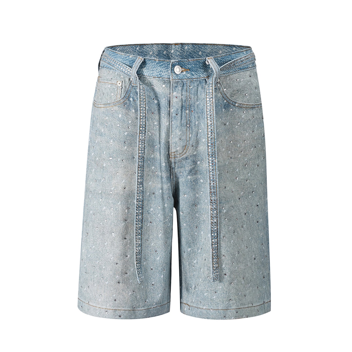 Plus Size Loose Denim 5-Panel Shorts