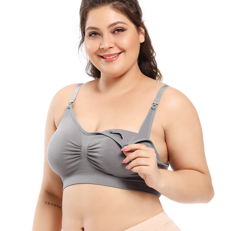 Plus Size Nursing Bra with Adjustable Front Buckle