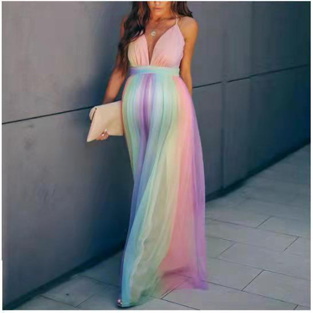 Plus Size Sweet Ruffled V-Neck Maxi Dress