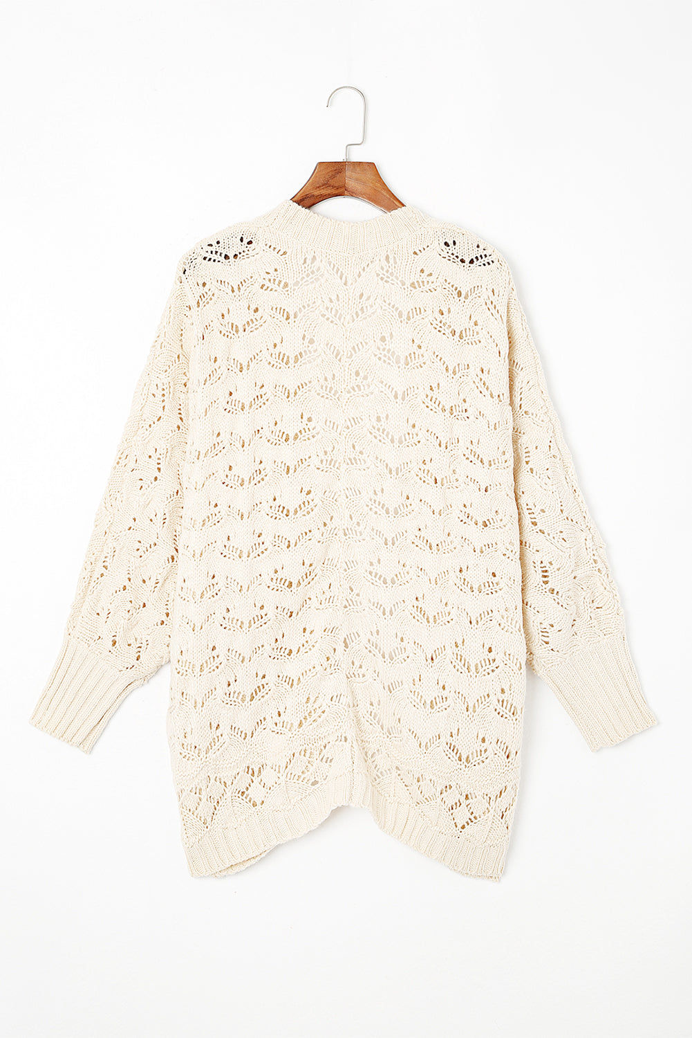 Plus Size Textured Knit Open Cardigan
